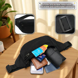 Fanny Pack Belt Bag for Men and Women, Anti - Theft Fanny Pack,Water - Resistant with 3 - Zipper Pockets,waterproof fanny pack,Lightweight Running Waist Pack for Travel,Running,Hiking,Cycling