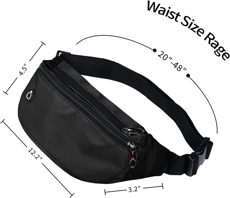 Fanny Pack for Men and Women, Waterproof Sports Waist Pack Bag for Travel Hiking Running Hands - free Wallets, Easy Carry Any Phone