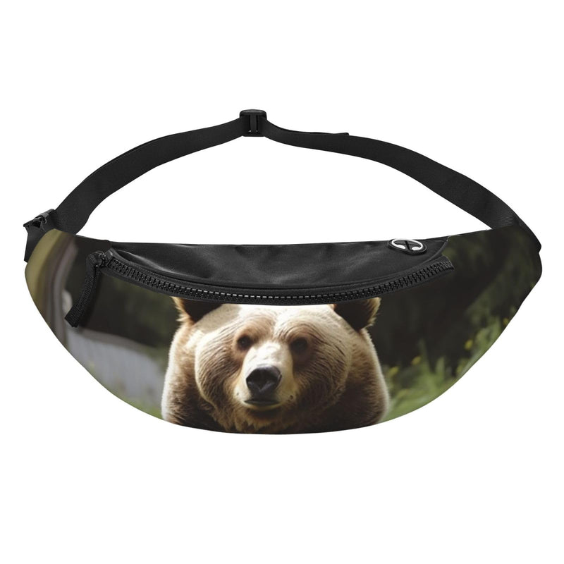 Fanny Pack for Men Women Crossbody Waist Bag Hi Bear Sit on the Lawn Belt Bag with Adjustable Strap Hip Bum Bag