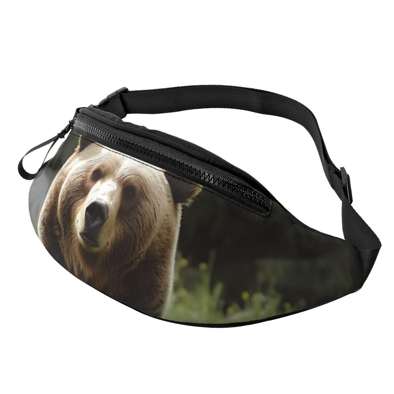 Fanny Pack for Men Women Crossbody Waist Bag Hi Bear Sit on the Lawn Belt Bag with Adjustable Strap Hip Bum Bag