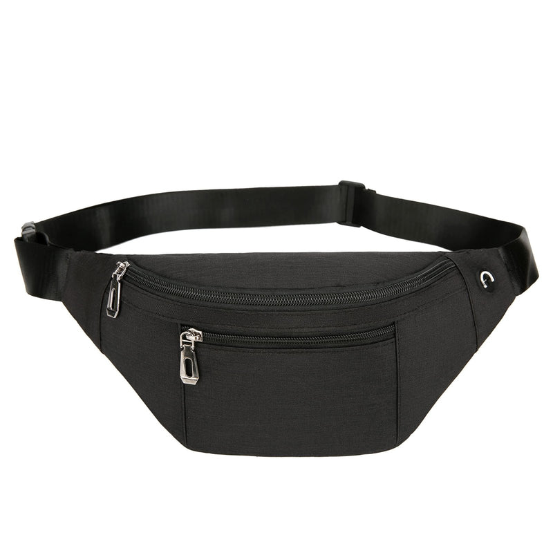 Fanny Pack for Men & Women, Fashion Waterproof Waist Packs with Adjustable Belt, Casual Bag Bum Bags for Travel Sports Running. （02 - Black）
