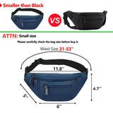 Fanny Pack for Men Women,Crossbody Waist Bag Pack,Belt Bag for Travel Walking Running Hiking Cycling,Easy Carry Any Phone,Wallet (Dark blue)