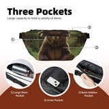 Fanny Pack for Women Men Crossbody Bag Hi Bear Sit on the lawn Waist Pack Belt Bag with Adjustable Strap