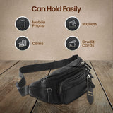 Fanny Pack Waist Bag Multifunction Genuine Leather Hip Bum Bag Travel Pouch for Men and Women - Multiple Pockets & Sturdy Zippers Ideal for Hiking Running And Cycling
