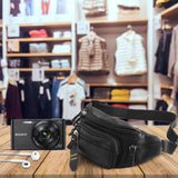 Fanny Pack Waist Bag Multifunction Genuine Leather Hip Bum Bag Travel Pouch for Men and Women - Multiple Pockets & Sturdy Zippers Ideal for Hiking Running And Cycling