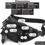 Fanny Pack Waist Bag Multifunction Genuine Leather Hip Bum Bag Travel Pouch for Men and Women - Multiple Pockets & Sturdy Zippers Ideal for Hiking Running And Cycling