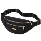 Fanny Packs Crossbody Bag for Women, Waist Pack Jogging Pouch Belt Bag for Outdoors Traveling Hiking - Black