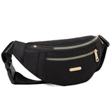 Fanny Packs Crossbody Bag for Women, Waist Pack Jogging Pouch Belt Bag for Outdoors Traveling Hiking - Black