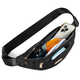 Fanny Packs Crossbody Bag for Women, Waist Pack Jogging Pouch Belt Bag for Outdoors Traveling Hiking - Black