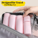 FANPOI 5pcs Travel Bottles Toiletry Containers Set, TSA Approved, Travel Essentials, Portable Travel Bottles with Clear Toiletry Bag
