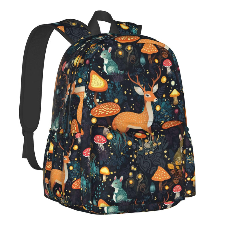 Fantasy Forest Mushrooms Grass Multipurpose School Bag Bookbag for Teenage Boys Girls Daily Backpack
