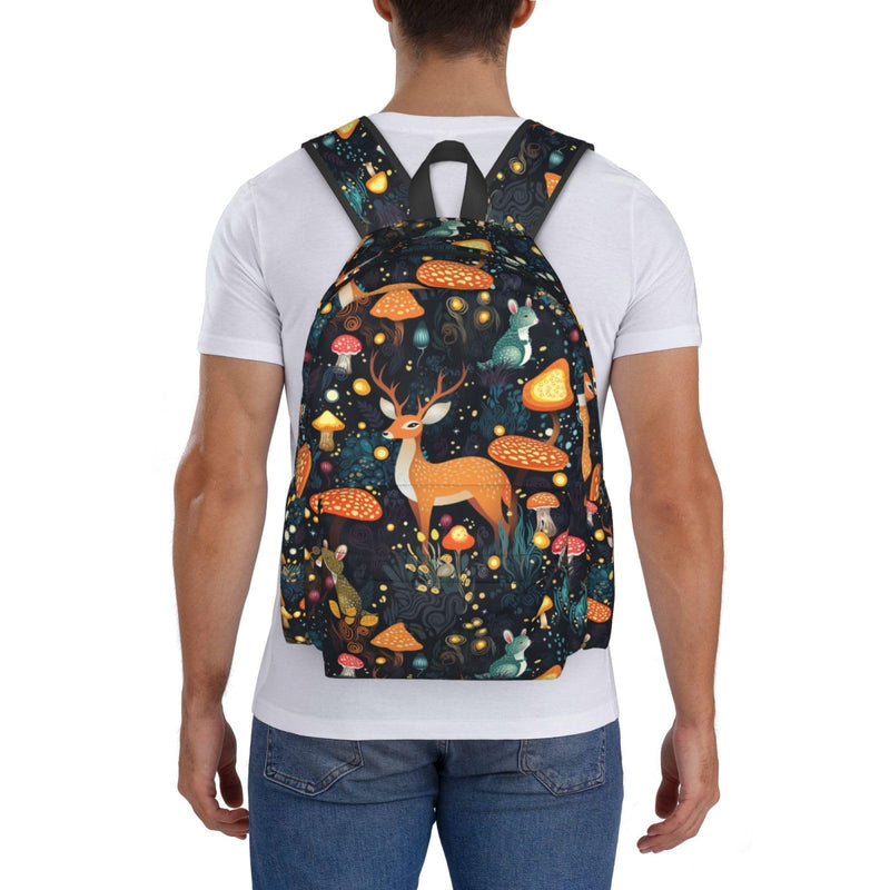 Fantasy Forest Mushrooms Grass Multipurpose School Bag Bookbag for Teenage Boys Girls Daily Backpack