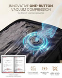 Fanwoli Rolling Vacuum Backpack Travel with One-Button Compression,Carry-On