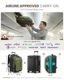 Fanwoli Rolling Vacuum Backpack Travel with One-Button Compression,Carry-On