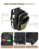 Fanwoli Rolling Vacuum Backpack Travel with One-Button Compression,Carry-On