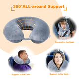 Far win Travel Pillow,100% Pure Memory Foam U Shaped Neck Pillow,Super Lightweight Portable Headrest Great for Airplane, Car,Home,Office,Sleeping Rest (Grey)