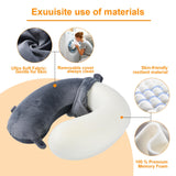 Far win Travel Pillow,100% Pure Memory Foam U Shaped Neck Pillow,Super Lightweight Portable Headrest Great for Airplane, Car,Home,Office,Sleeping Rest (Grey)