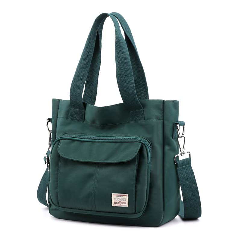 Fashion Women's Canvas Bag Mommy Large Capacity Crossbody Bag Nylon Casual Women's Shoulder Bag (green)