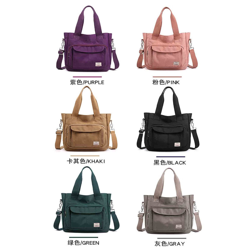 Fashion Women's Canvas Bag Mommy Large Capacity Crossbody Bag Nylon Casual Women's Shoulder Bag (green)
