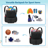 Fasrom Mesh Beach Bag Backpack with Zipper Bottom, Sport Gym Backpack for Swimming, Beach, Pool and Travel(Patent Design), Black