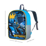 Fast Forward Batman Kids 15' Backpack | Padded Straps & Large Zip Compartment | Cool Batman Bookbag for Boys