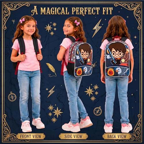 Fast Forward Harry Potter Kids Backpack - 16 Inch 3D Bookbag Preschool Elementary Backpack for School Girls Boys School Bags, Harry Potter Multi