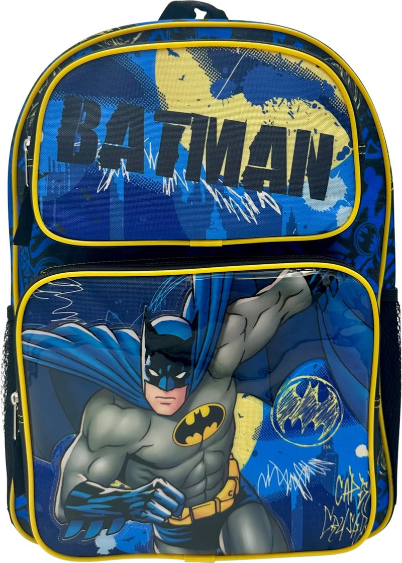 Fast Forward Kid’s Licensed 16” Large School Backpacks with Multiple Pockets (Batman)
