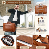 Faux Leather Messenger Bag for Men | 17 - 17.3 Inch Leather Mens Laptop Bag Leather Briefcasen Convertible Backpack 3 in 1 Computer Handbags Work Bag Shoulder Crossbody Bag Office | Vintage Brown