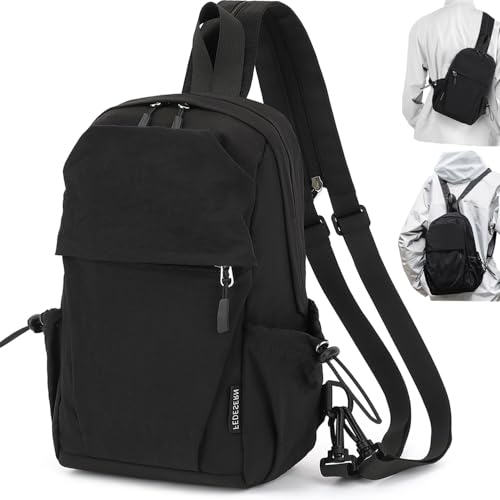 FEDESERN Carbon Lined Backpack,Waterproof Zipper Sling Backpack,Travel Chest Shoulder Bag,Lightweight Unisex Crossbody Casual Daypack | Backpacks4Less