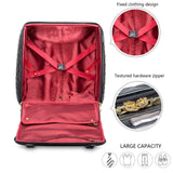 feilario 18in Leather Softside Underseat Carry on Suitcases Expandable Spinner Wheels Travel Luggage