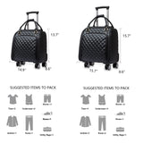 feilario 18in Leather Softside Underseat Carry on Suitcases Expandable Spinner Wheels Travel Luggage