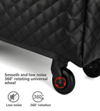 feilario 21in Leather Softside Underseat Carry on Suitcases Travel Duffel Bag with 4 - rolling Spinner Wheels