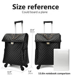 feilario 21in Leather Softside Underseat Carry on Suitcases Travel Duffel Bag with 4 - rolling Spinner Wheels