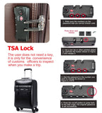 feilario Business Spinner Wheels Luggage PVC Leather Waterproof Carry - On Suitcase Aluminum Alloy Handle Soft Shell Luggage with TSA Lock (Black, 20in)