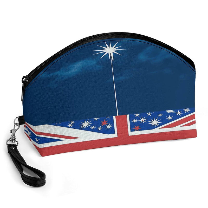 FekiLoot New Zealand Flag Makeup Bag for Women Travel Makeup Organizer Large Capacity Cosmetic Bag Water - resistant Toiletry Bags Portable Cosmetic Case Personalized Leather Makeup Bags