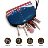 FekiLoot New Zealand Flag Makeup Bag for Women Travel Makeup Organizer Large Capacity Cosmetic Bag Water - resistant Toiletry Bags Portable Cosmetic Case Personalized Leather Makeup Bags