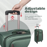 FELICIFE Softshell Luggage, Expandable 4 Piece Set (20/24/28/32 Inch) Suitcase, Softside Lightweight Luggage Travel Set, Exterior Pockets Multiple Compartments (Dark Green)