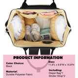 Femuar Diaper Bag Backpack Multifunction Maternity Nappy Baby Bag for Girls & Boys Large Capacity Travel Diaper Bags Dark Black