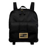 FENDI Baguette Logo Backpack, Black Nylon, Backpack for Women 8BZ048