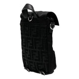 FENDI Fendiness Black Nylon Buckle Mini Backpack Crossbody Bag, Small