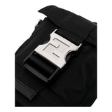 FENDI Fendiness Black Nylon Buckle Mini Backpack Crossbody Bag, Small