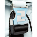 FENDI Fendiness Cyber Blue Nylon Buckle Mini Backpack Crossbody Bag, Small