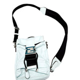 FENDI Fendiness Cyber Blue Nylon Buckle Mini Backpack Crossbody Bag, Small