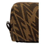 FENDI FF Vertigo Brown Coated Canvas Small Beauty Pouch 8N0179
