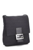 Fendi, Pre - loved Black Zucchino Canvas Tube Messenger Bag Small, Black