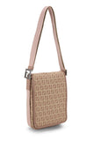 Fendi, Pre - loved Pink Zucchino Canvas Messenger Bag, Pink