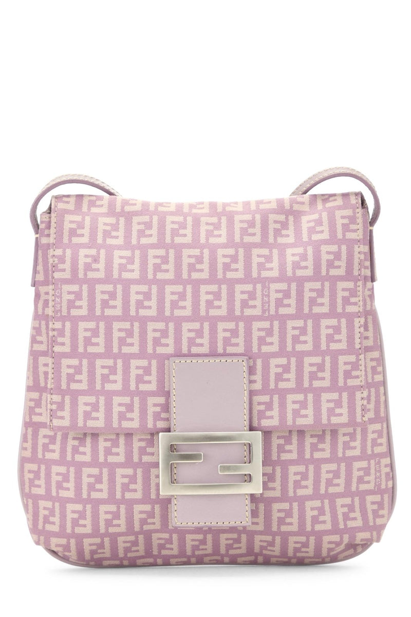 Fendi, Pre - loved Purple Zucchino Canvas Tube Messenger Bag Small, Purple