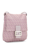 Fendi, Pre - loved Purple Zucchino Canvas Tube Messenger Bag Small, Purple