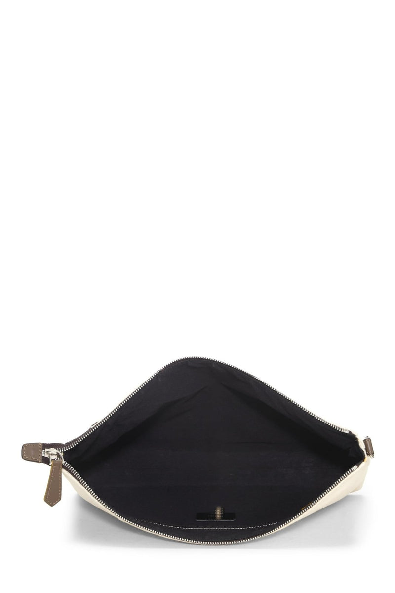 Fendi, Pre - loved Yellow Zucca Zip Messenger, Yellow