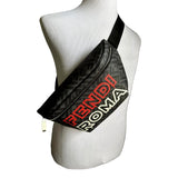 FENDI Roma Fendigraphy Nero & Rosso Leather Belt Bag for Women, Waist Bag, Made in Italy 7VA562